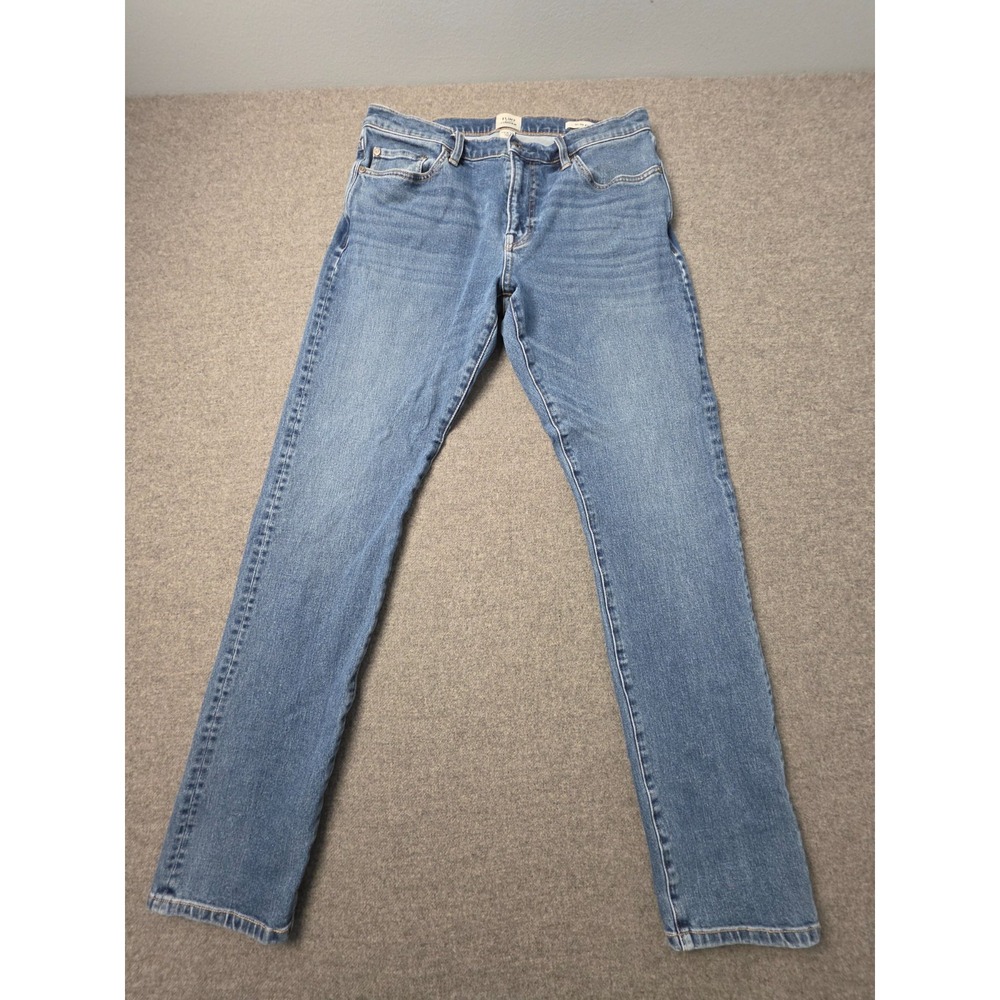 Flint and Tinder Skinny Jeans Mens 32x32 Blue Denim Whiskered Stretch Slim Fit